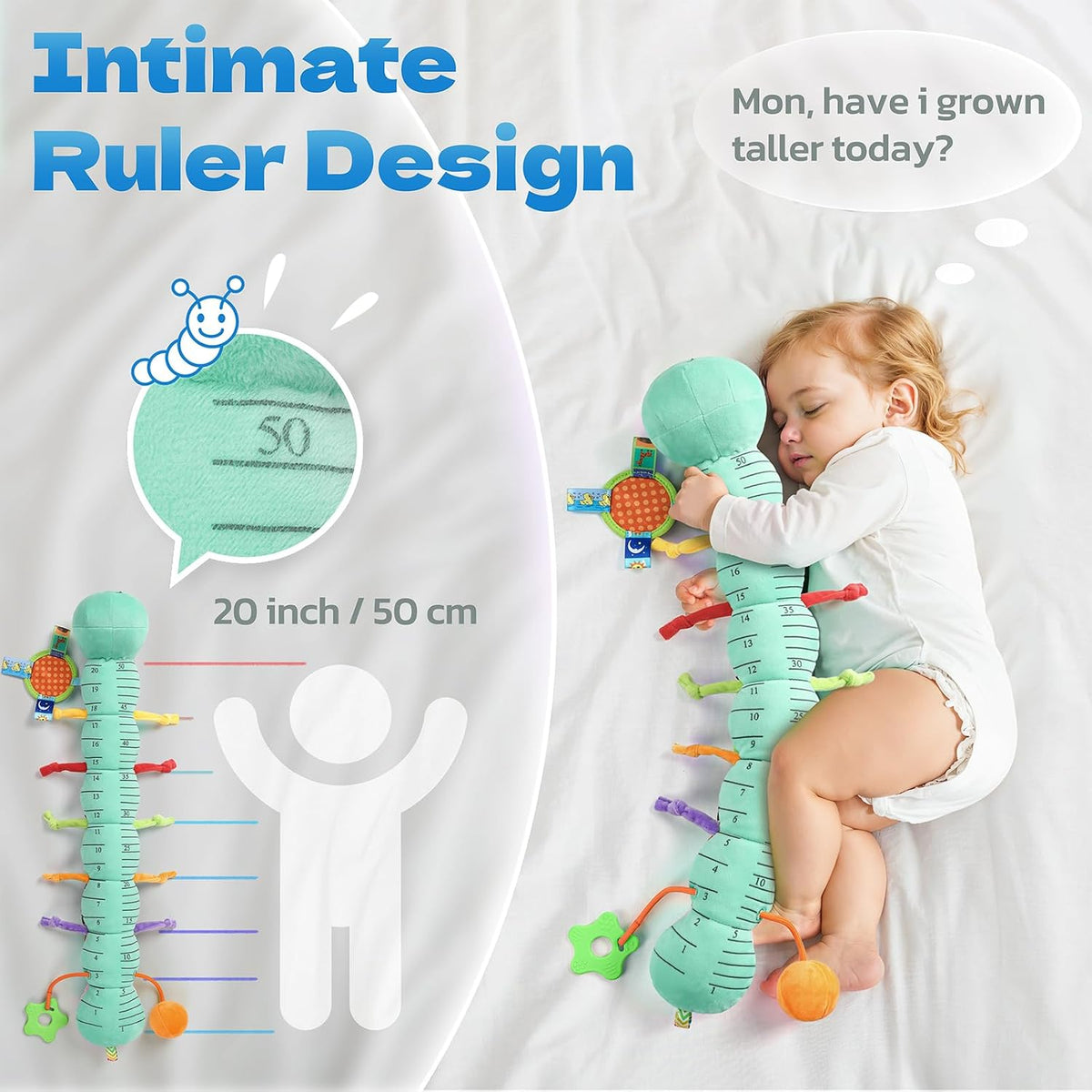 Musical Stuffed Caterpillar Toys with Teether and Baby Mirror