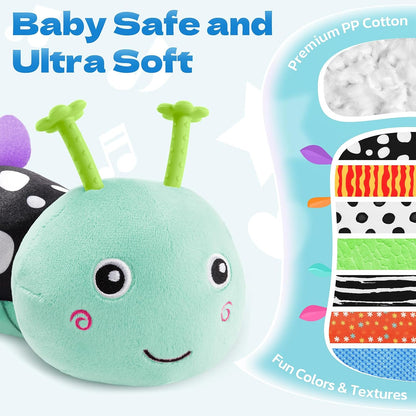 Musical Stuffed Caterpillar Toys with Teether and Baby Mirror