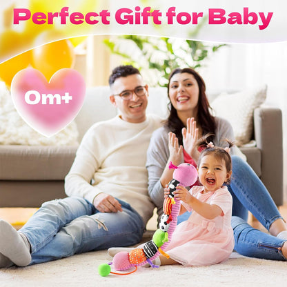 Musical Stuffed Caterpillar Toys with Teether and Baby Mirror