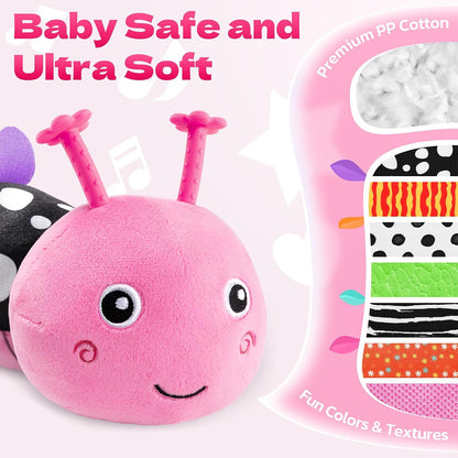 Musical Stuffed Caterpillar Toys with Teether and Baby Mirror