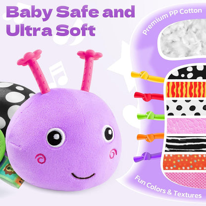 Musical Stuffed Caterpillar Toys with Teether and Baby Mirror