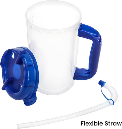 4 Pack Hospital Water Cup with Straw and Lid, 32 OZ Double-Walled Insulated Hospital Mug, Plastic Hospital Drinking Bottle Carafe with Scales for Daily Intake Remind, Kitchen, Bake, Nursing