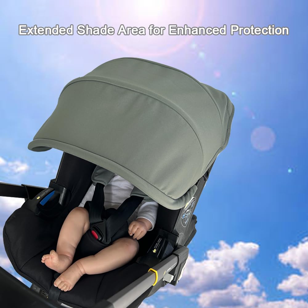Stroller Accessories Replacement Canopy Compatible with Doona+ and Doona i Car Seats & Strollers, Larger Sunshade, Durable Fabric (Desert Green)