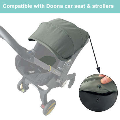 Stroller Accessories Replacement Canopy Compatible with Doona+ and Doona i Car Seats & Strollers, Larger Sunshade, Durable Fabric (Desert Green)