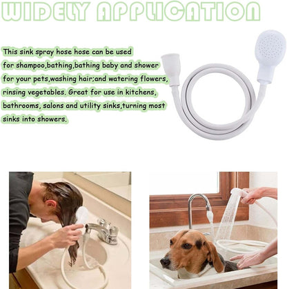 78.7in Portable Sink Hose Sprayer, Shampoo Sprayer Handheld Hose Shower Head Spray Hose for Bathing Baby, Pets Shower, Washing Hair, Rinsing Vegetables,Utility Sink