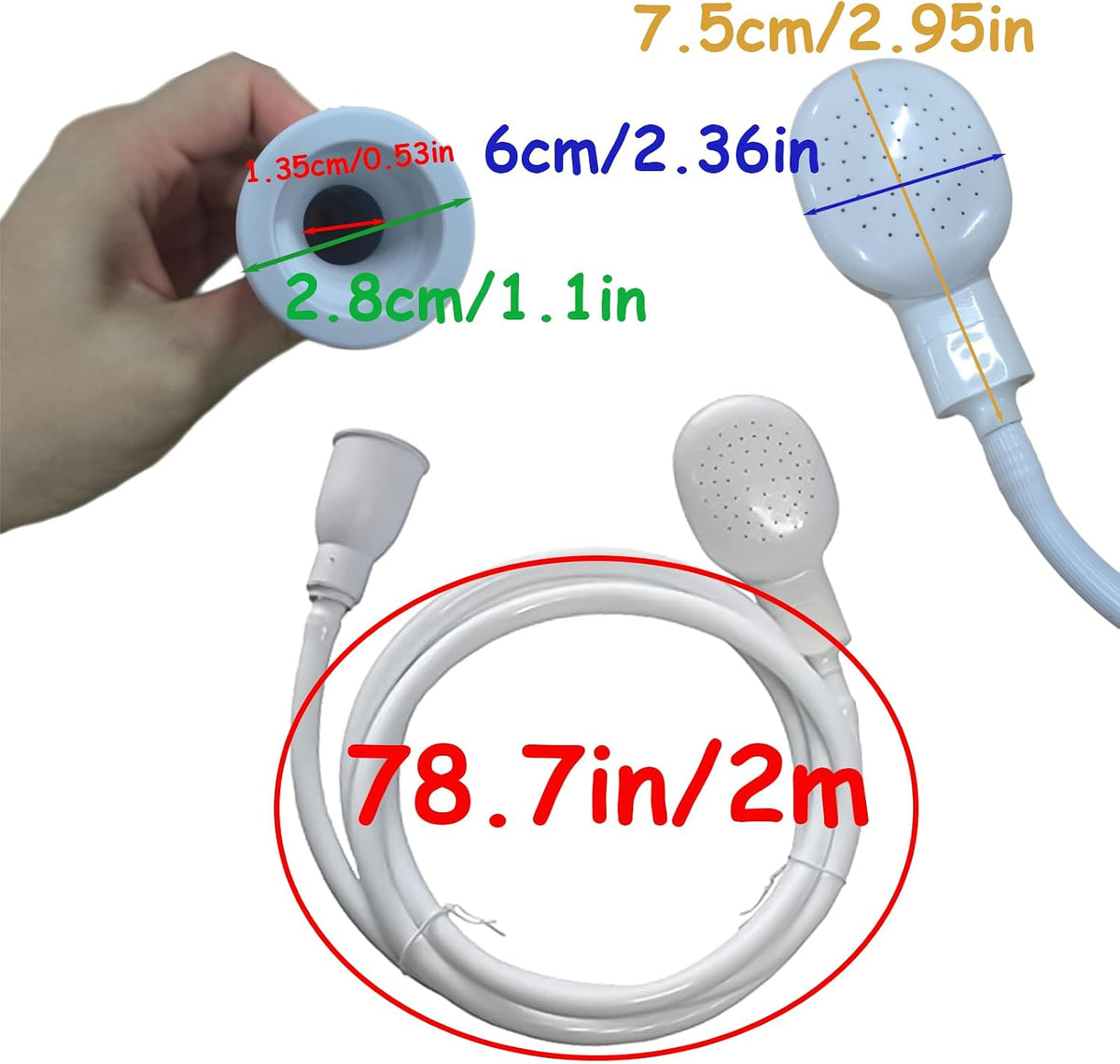 78.7in Portable Sink Hose Sprayer, Shampoo Sprayer Handheld Hose Shower Head Spray Hose for Bathing Baby, Pets Shower, Washing Hair, Rinsing Vegetables,Utility Sink