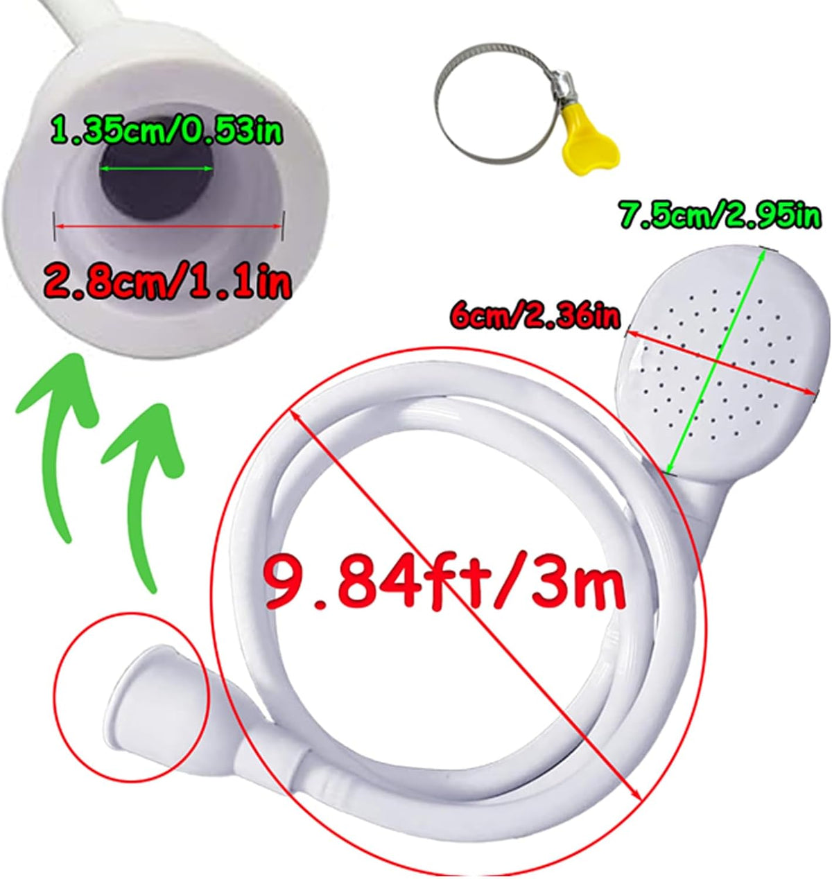 78.7in Portable Sink Hose Sprayer, Shampoo Sprayer Handheld Hose Shower Head Spray Hose for Bathing Baby, Pets Shower, Washing Hair, Rinsing Vegetables,Utility Sink