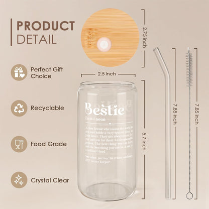 Christian 16oz Can Glass Tumbler with Acrylic Lid & Straw, Iced Coffee Cup for Women Girls, Aesthetic Cups Gifts for Birthday Christmas