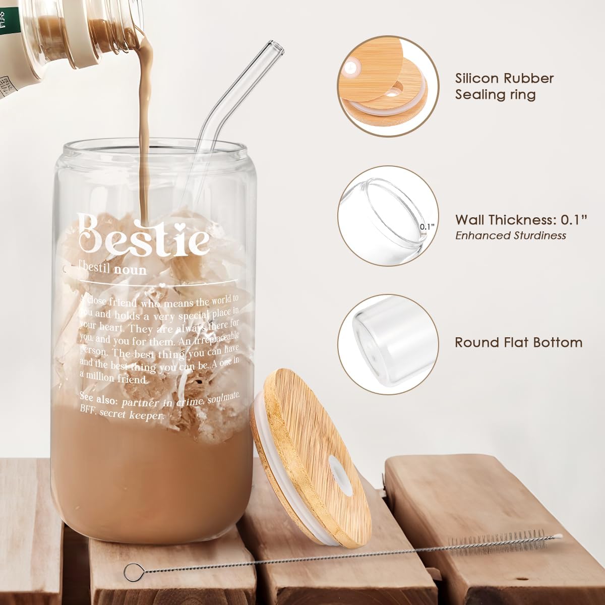 Christian 16oz Can Glass Tumbler with Acrylic Lid & Straw, Iced Coffee Cup for Women Girls, Aesthetic Cups Gifts for Birthday Christmas