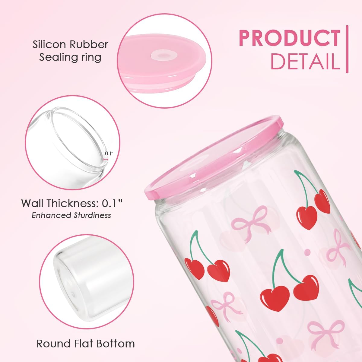 Christian 16oz Can Glass Tumbler with Acrylic Lid & Straw, Iced Coffee Cup for Women Girls, Aesthetic Cups Gifts for Birthday Christmas