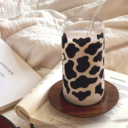 Christian 16oz Can Glass Tumbler with Acrylic Lid & Straw, Iced Coffee Cup for Women Girls, Aesthetic Cups Gifts for Birthday Christmas
