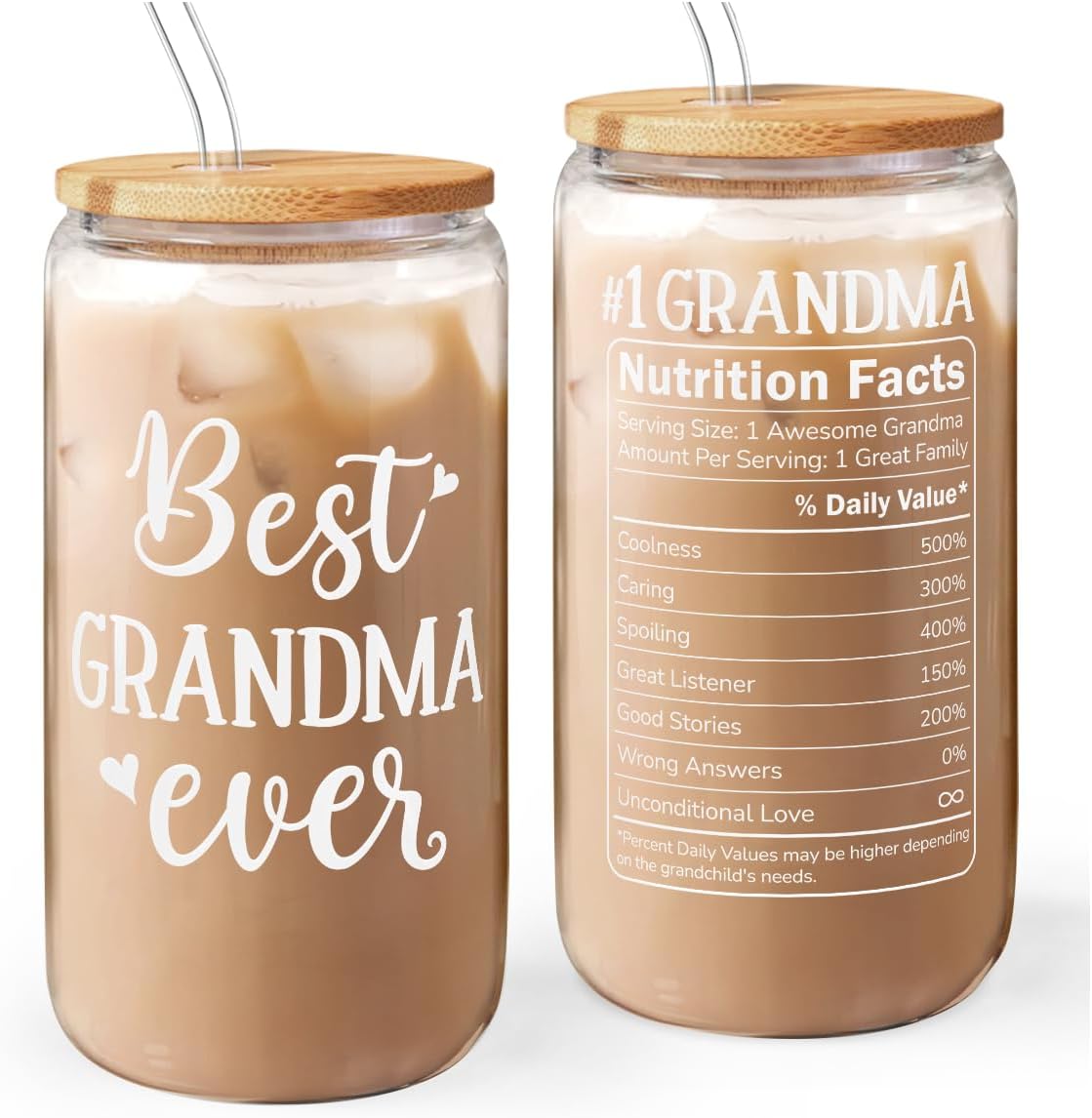 Christian 16oz Can Glass Tumbler with Acrylic Lid & Straw, Iced Coffee Cup for Women Girls, Aesthetic Cups Gifts for Birthday Christmas