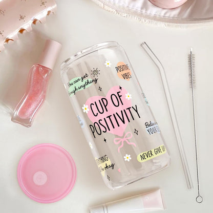 Christian 16oz Can Glass Tumbler with Acrylic Lid & Straw, Iced Coffee Cup for Women Girls, Aesthetic Cups Gifts for Birthday Christmas