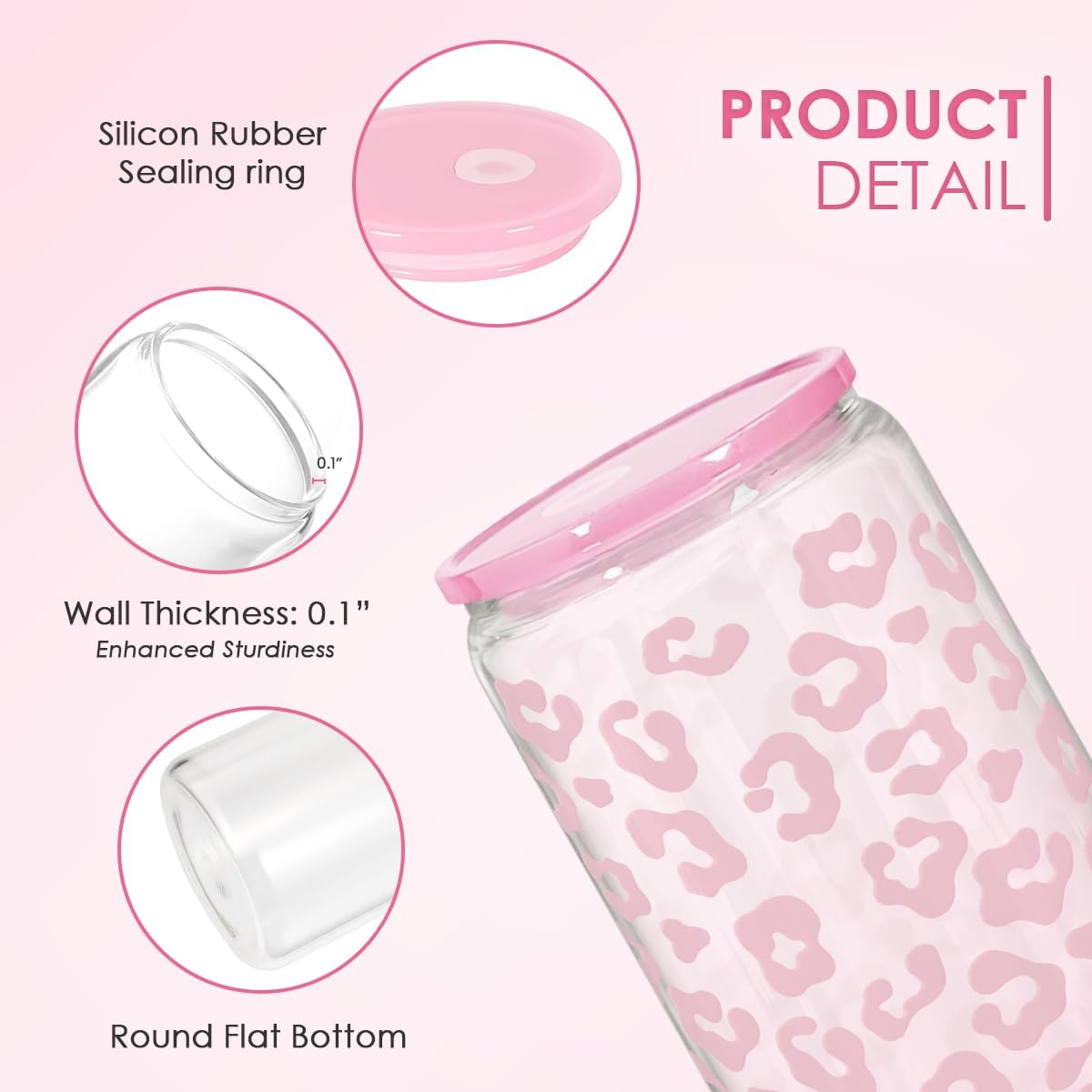 Christian 16oz Can Glass Tumbler with Acrylic Lid & Straw, Iced Coffee Cup for Women Girls, Aesthetic Cups Gifts for Birthday Christmas