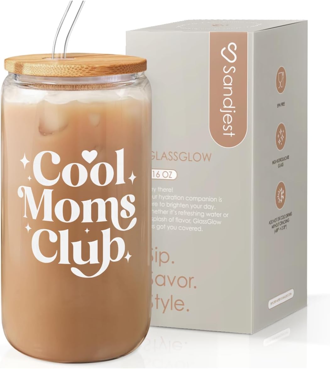 Christian 16oz Can Glass Tumbler with Acrylic Lid & Straw, Iced Coffee Cup for Women Girls, Aesthetic Cups Gifts for Birthday Christmas