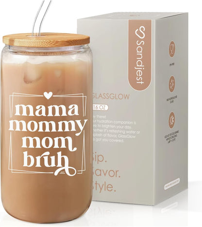 Christian 16oz Can Glass Tumbler with Acrylic Lid & Straw, Iced Coffee Cup for Women Girls, Aesthetic Cups Gifts for Birthday Christmas