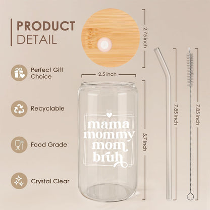 Christian 16oz Can Glass Tumbler with Acrylic Lid & Straw, Iced Coffee Cup for Women Girls, Aesthetic Cups Gifts for Birthday Christmas