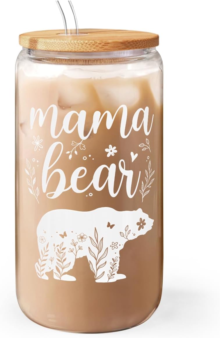 Christian 16oz Can Glass Tumbler with Acrylic Lid & Straw, Iced Coffee Cup for Women Girls, Aesthetic Cups Gifts for Birthday Christmas
