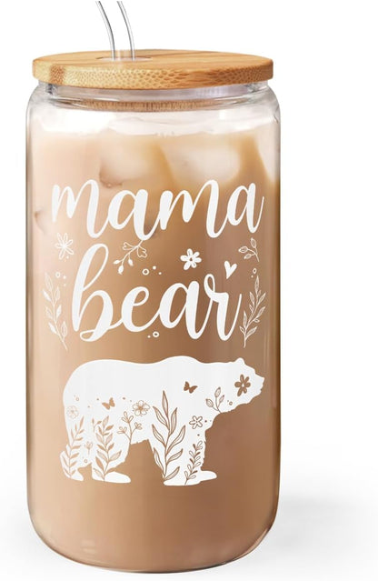 Christian 16oz Can Glass Tumbler with Acrylic Lid & Straw, Iced Coffee Cup for Women Girls, Aesthetic Cups Gifts for Birthday Christmas