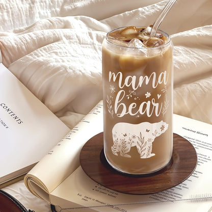 Christian 16oz Can Glass Tumbler with Acrylic Lid & Straw, Iced Coffee Cup for Women Girls, Aesthetic Cups Gifts for Birthday Christmas
