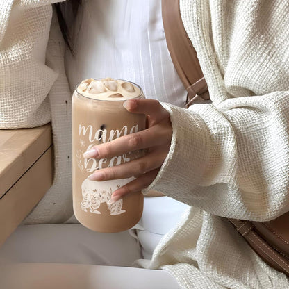 Christian 16oz Can Glass Tumbler with Acrylic Lid & Straw, Iced Coffee Cup for Women Girls, Aesthetic Cups Gifts for Birthday Christmas