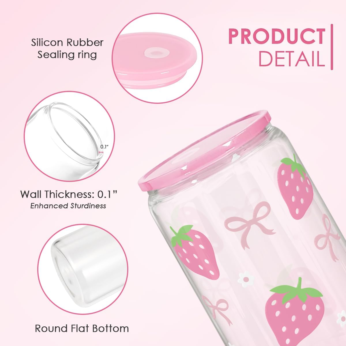 Christian 16oz Can Glass Tumbler with Acrylic Lid & Straw, Iced Coffee Cup for Women Girls, Aesthetic Cups Gifts for Birthday Christmas