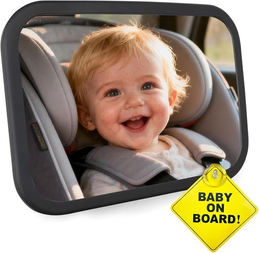 Baby Car Mirror for Rear Facing Seat, Black
