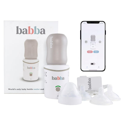 Babba Baby Bottle Cooler+Warmer - Refrigerate, Warm, & Feed All-in-One