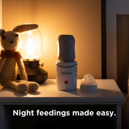 Babba Baby Bottle Cooler+Warmer - Refrigerate, Warm, & Feed All-in-One