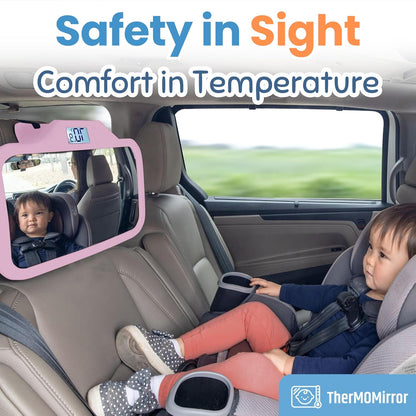 Baby Car Mirror with Temperature Display for Rear-Facing Car Seats