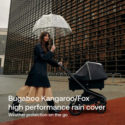 High Performance Rain Cover – 180° Zipper Access, Transparent Window, Reflective Strip, PVC-Free Weather Shield for Bassinet & Seat, Fits Cameleon 3, Fox, Lynx & Kangaroo