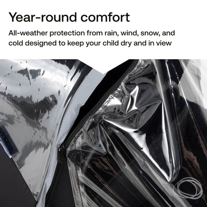 High Performance Rain Cover – 180° Zipper Access, Transparent Window, Reflective Strip, PVC-Free Weather Shield for Bassinet & Seat, Fits Cameleon 3, Fox, Lynx & Kangaroo