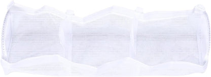Extra Large Bath Toy Organizer, Polyester Mesh Storage Holder with 3 Compartments for Quick Drying and Easy Water Drainage in Kids Bathroom (White Three Grid)