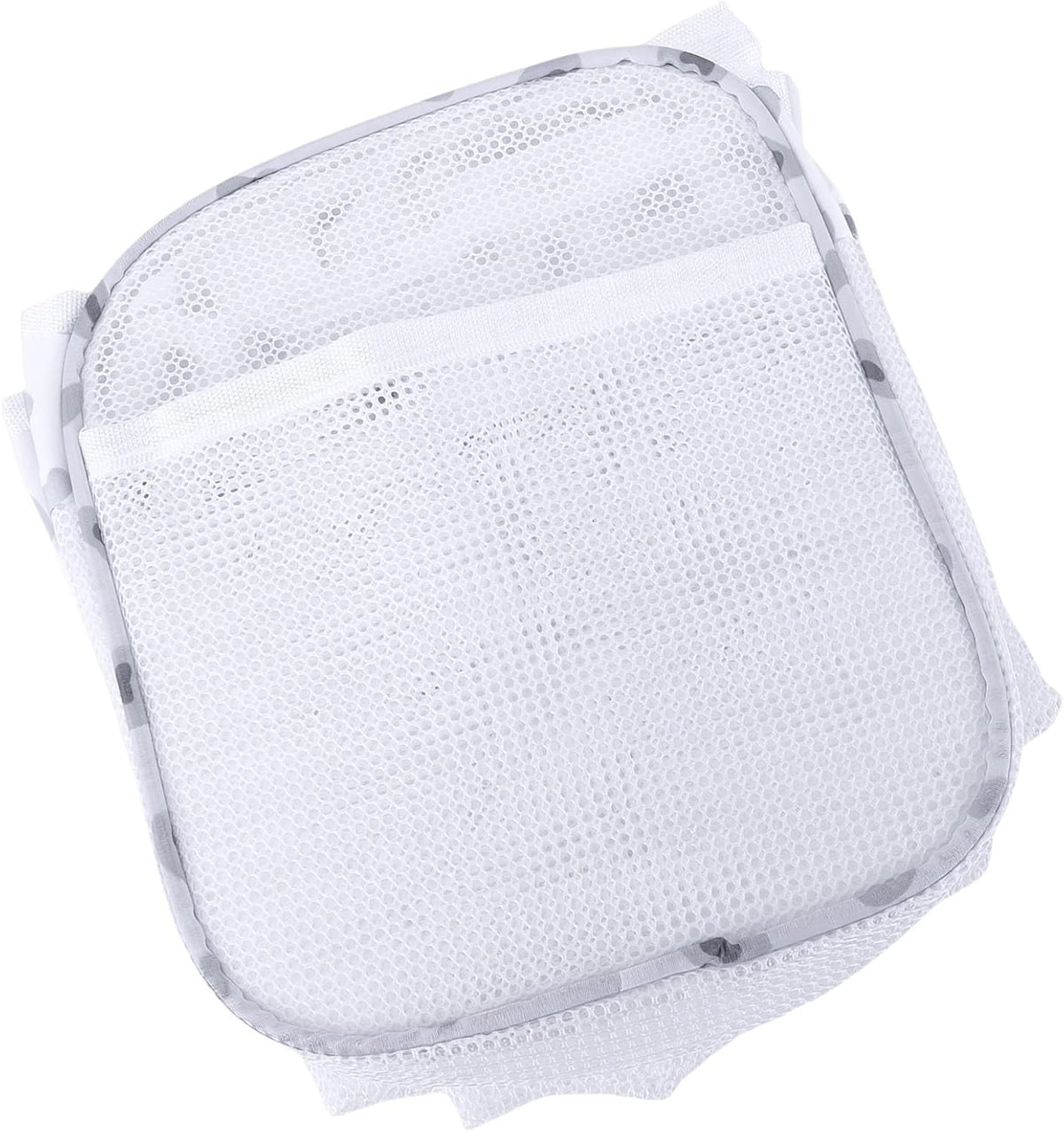 Extra Large Bath Toy Organizer, Polyester Mesh Storage Holder with 3 Compartments for Quick Drying and Easy Water Drainage in Kids Bathroom (White Three Grid)