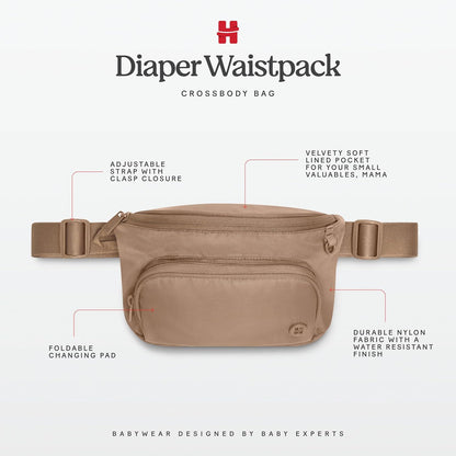 Unisex-Adult Diaper Waistpack Crossbody Bag