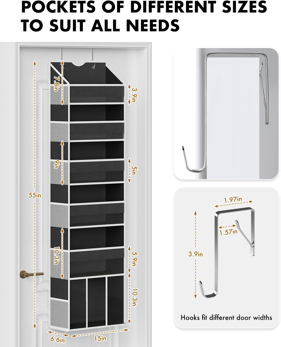 Over the Door Organizer, Compact Hanging Storage for Nursery Bathroom