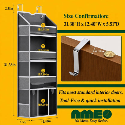 Over the Door Organizer, Compact Hanging Storage for Nursery Bathroom