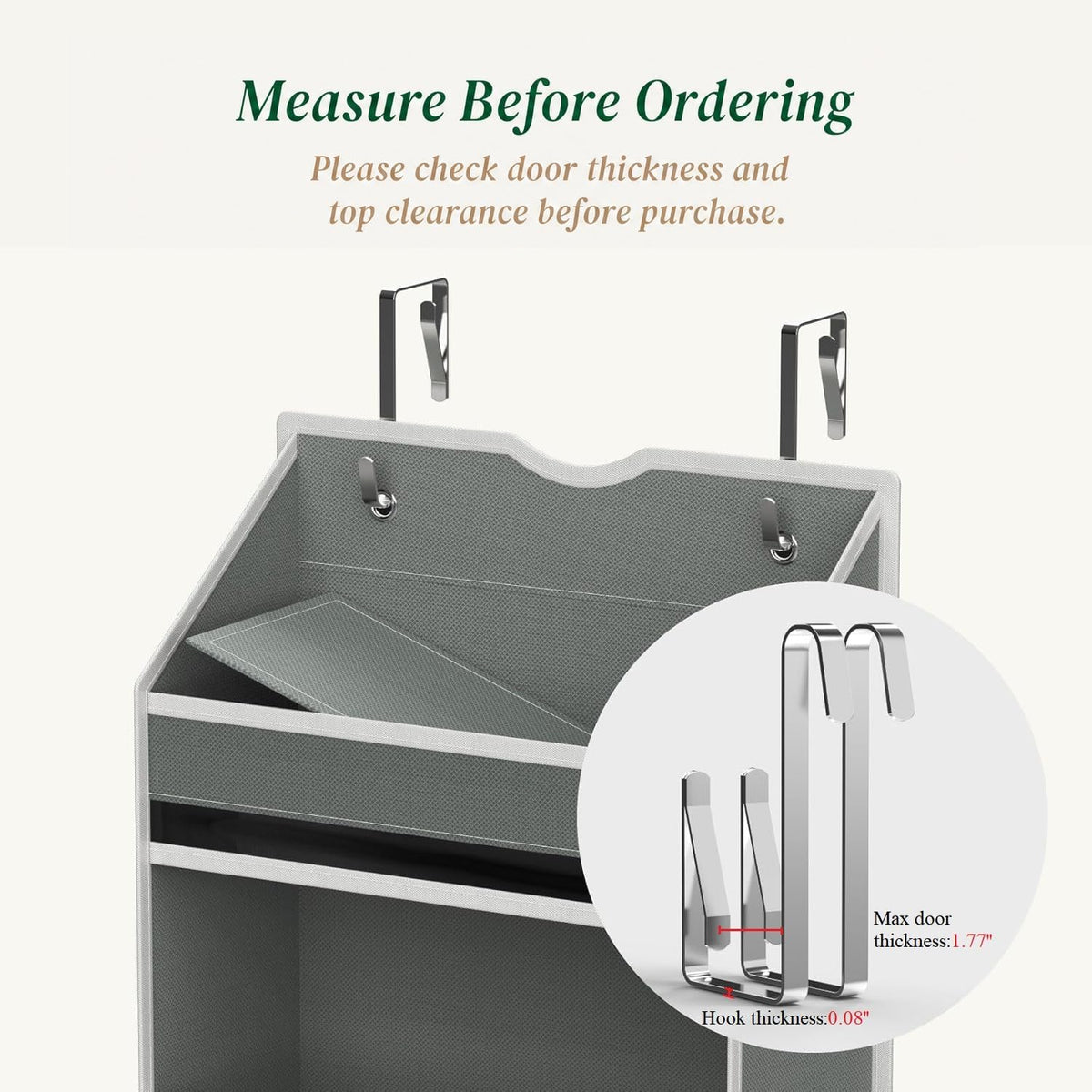 Over the Door Organizer, Compact Hanging Storage for Nursery Bathroom