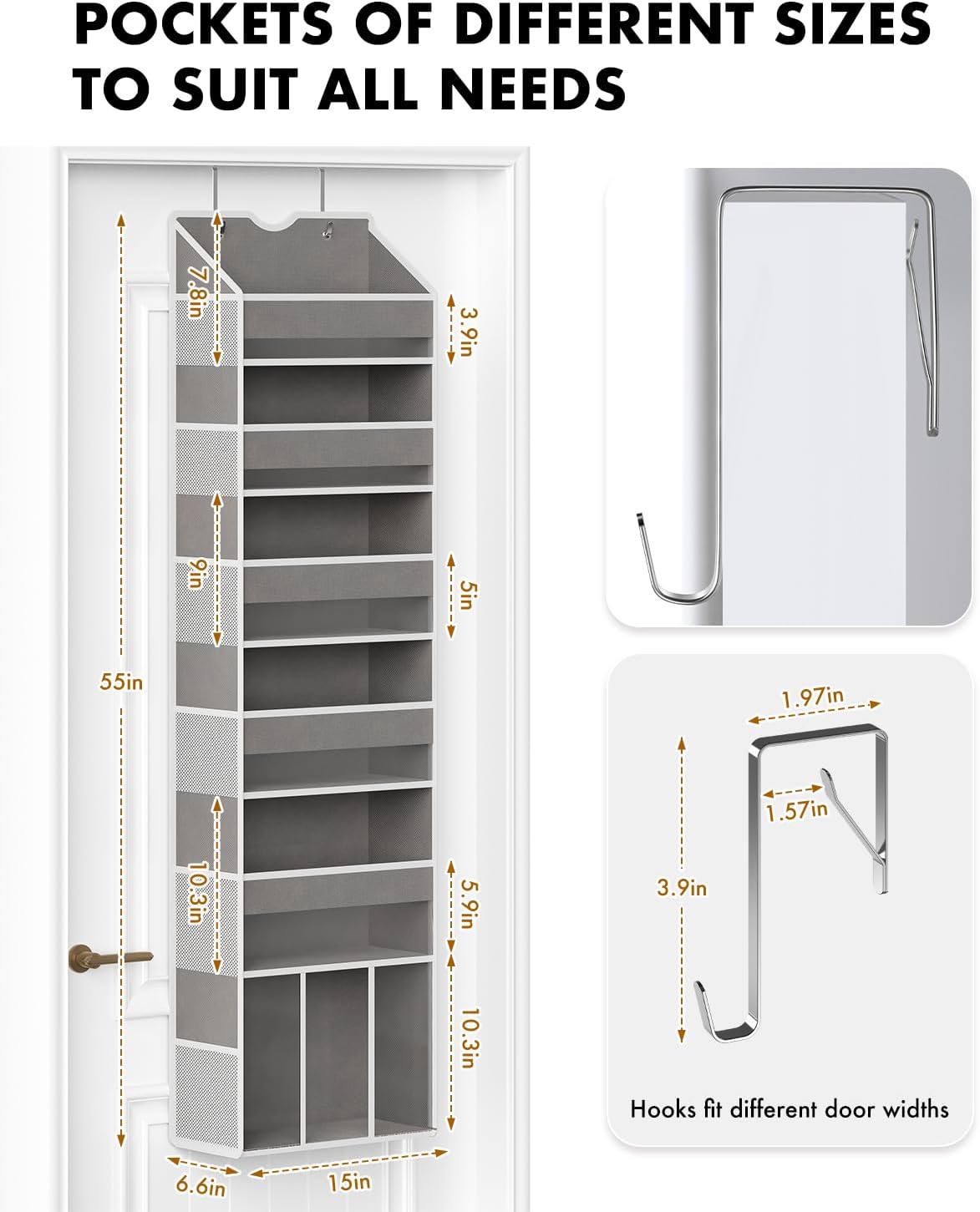 Over the Door Organizer, Compact Hanging Storage for Nursery Bathroom