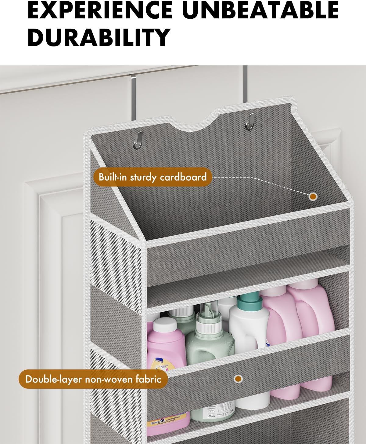 Over the Door Organizer, Compact Hanging Storage for Nursery Bathroom