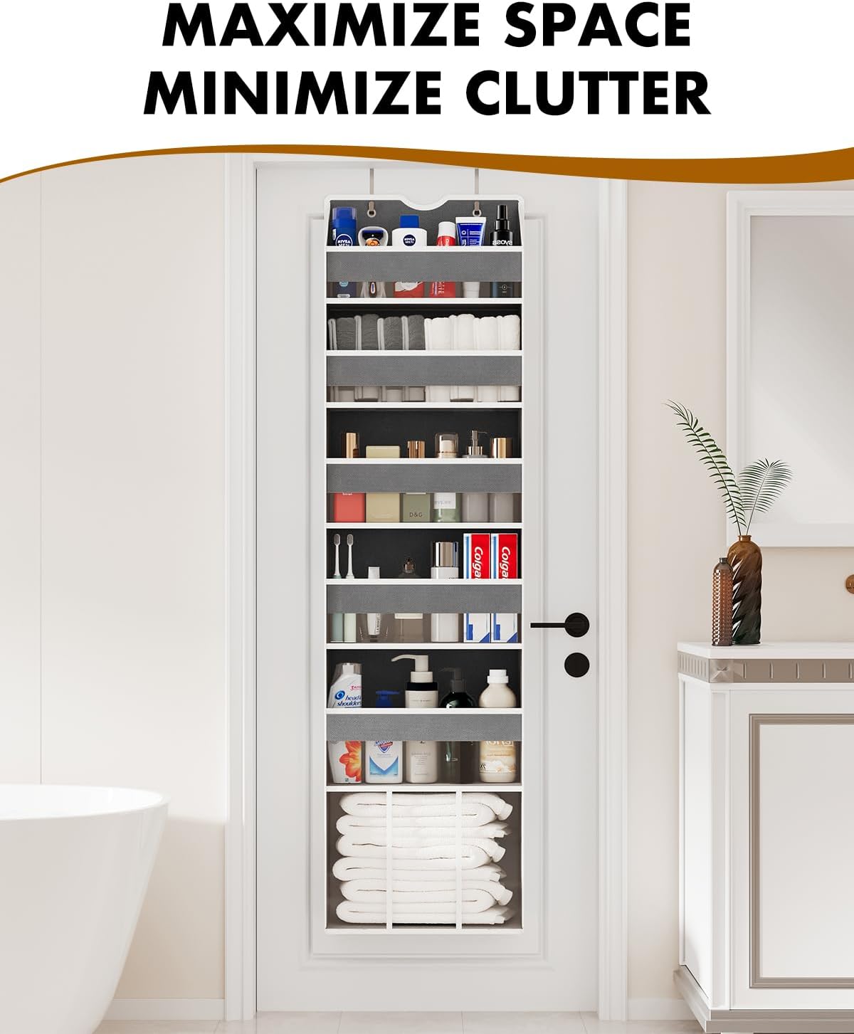 Over the Door Organizer, Compact Hanging Storage for Nursery Bathroom