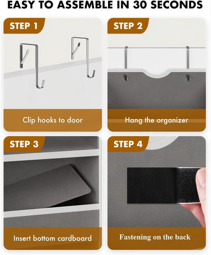 Over the Door Organizer, Compact Hanging Storage for Nursery Bathroom