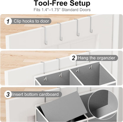 Over the Door Organizer, Compact Hanging Storage for Nursery Bathroom