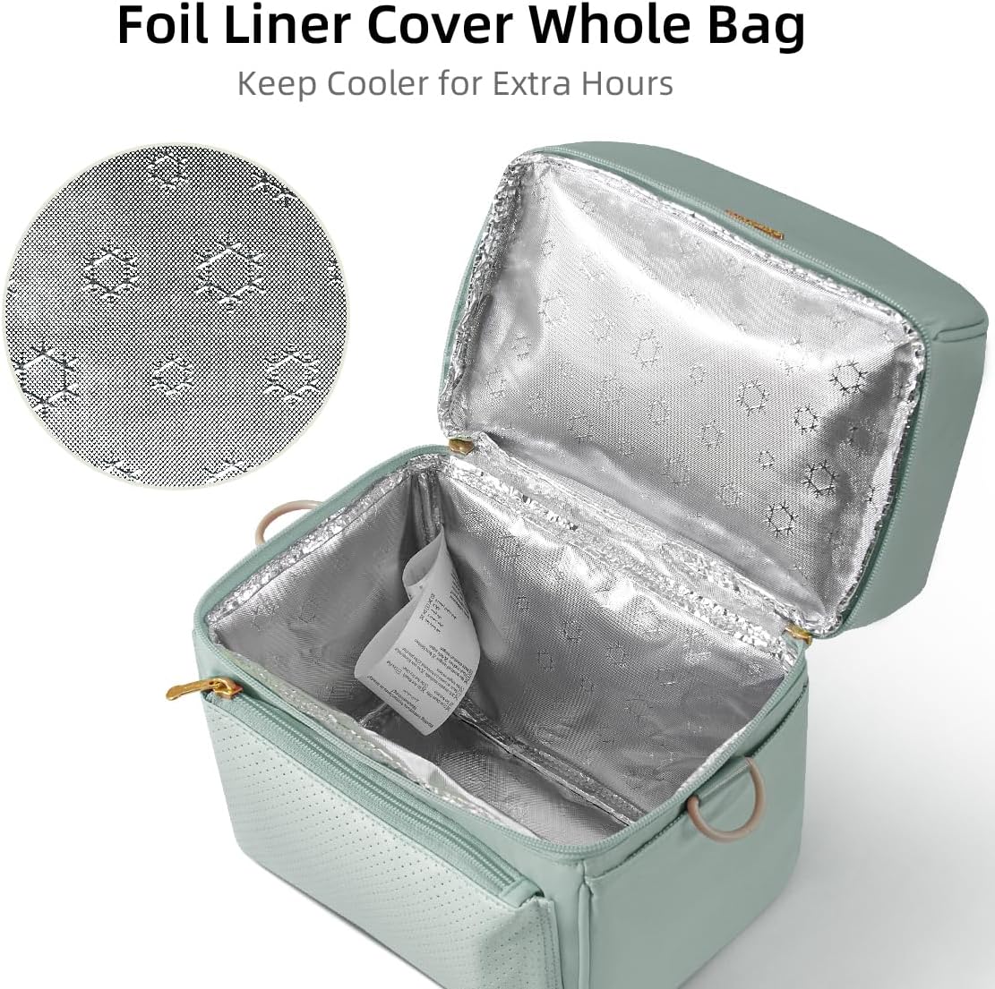 Breast Milk Cooler Bag with Detachable Insulation Box, Double-Layer Pumping Travel Bag for Work & Daycare, Fits Bottles, Ice Packs and Pump Parts,Green