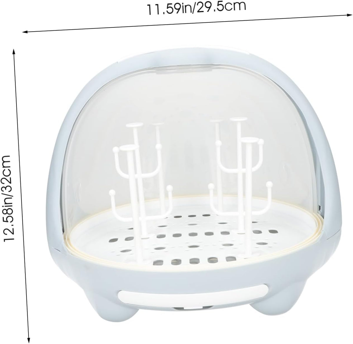 Bottle Drying Rack and Feeding Bottle Organizer for, Blue Milk Storage Box with Dustproof Cover and Drainage Design, Portable for Nursery and Travel