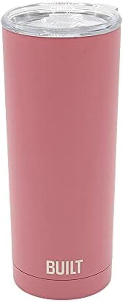 20 Ounce Double Wall Vacuum Sealed Stainless Steel Coffee and Water Tumbler Easy to Clean Tritan Lid with Rotating Splash Guard, Pink (5286294)