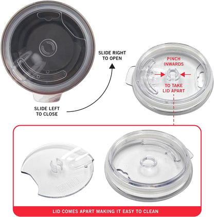 20 Ounce Double Wall Vacuum Sealed Stainless Steel Coffee and Water Tumbler Easy to Clean Tritan Lid with Rotating Splash Guard, Pink (5286294)