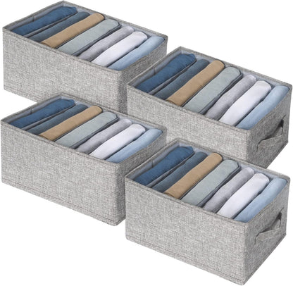 Wardrobe Clothes Organizer 4 Pack 7 Grid Closet Storage Divider Bins