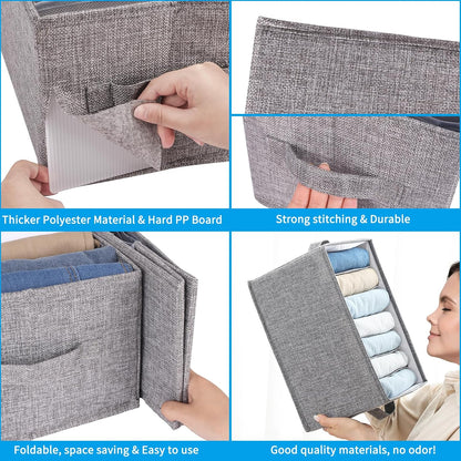 Wardrobe Clothes Organizer 4 Pack 7 Grid Closet Storage Divider Bins