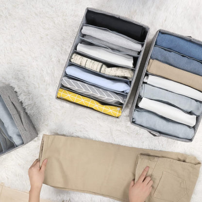 Wardrobe Clothes Organizer 4 Pack 7 Grid Closet Storage Divider Bins